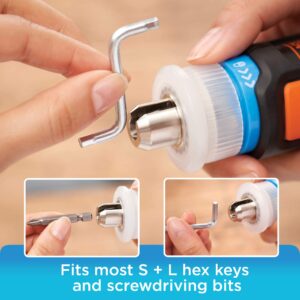 beyond by BLACK+DECKER 4V MAX Cordless Screwdriver, Hex, L-Shaped, 2-Inch Assorted Bits (BCRTA601APB) , Orange