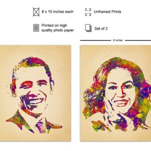 Barack and Michelle Obama Poster Picture Set - Gift for Black African Americans, Democrats, Liberals - Wall Art, Room Decor, Home Decoration for Office, Living Room, Bedroom - 8x10 Unframed