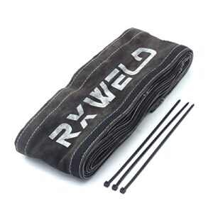 rx weld dark grey tig welding torch cable cover flame-resistant leather kevlar stitched,mig/plasma cable sleeves tig cover,137''