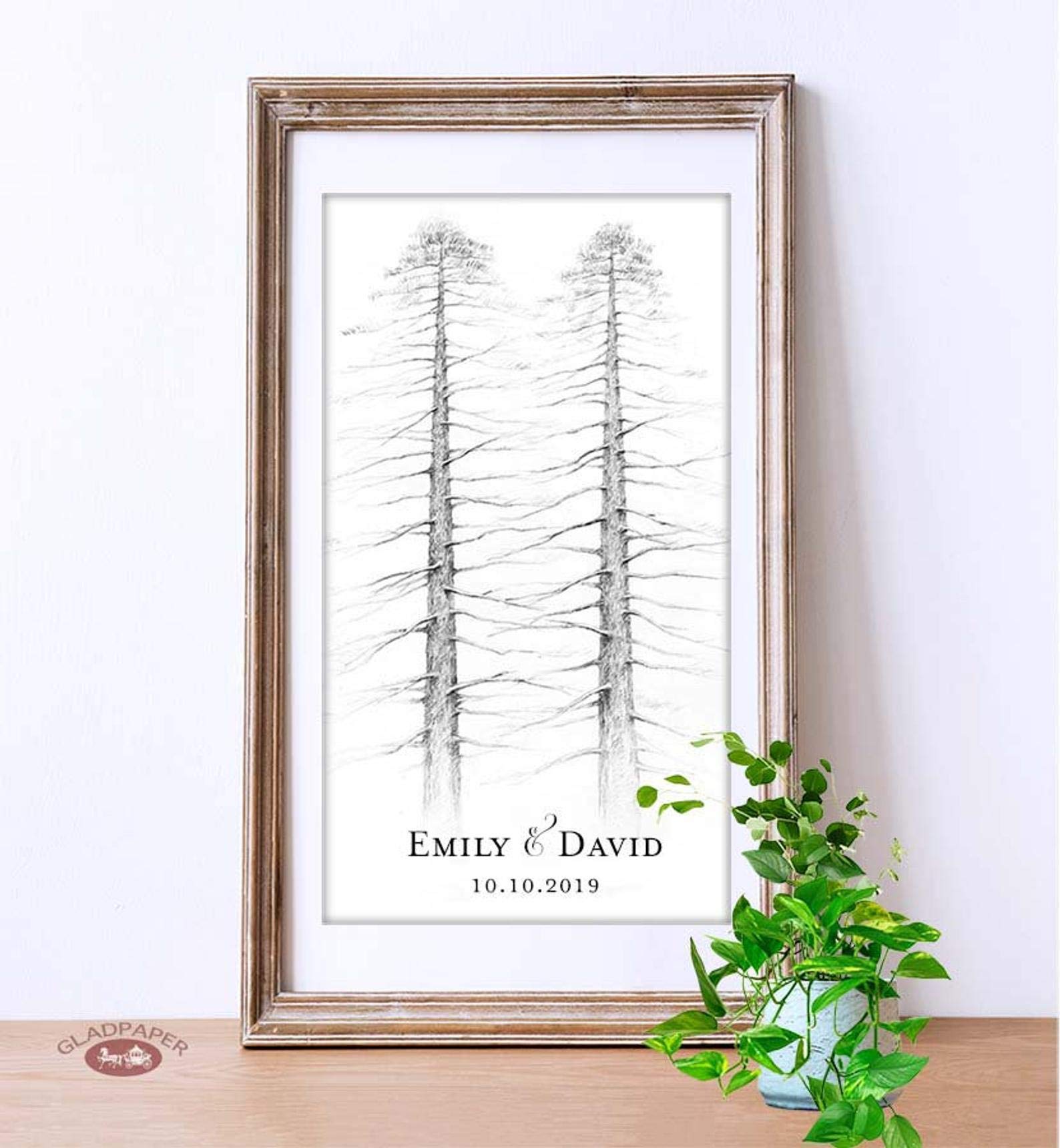 Alternative Wedding Guest Book, Pine Tree Guest Book Custom Wedding Guestbook, Wedding Guest Book Ideas, Rustic Guestbook Tree Alternative, Free Sign, GladPaper