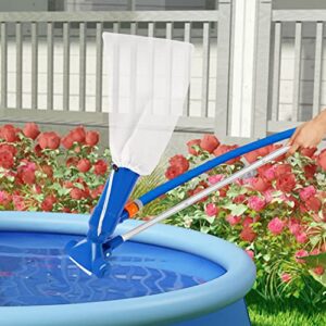 Polog Portable Pool Vacuum, Pool Spa Jet Vacuum Cleaner with 5 Section Pole, Small Pool Vacuum for Above Ground & Inground Pool Spa Pond Hot Tub (No Garden Hose Included) (Small, Blue)