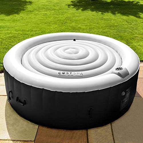 CosySpa Inflatable Hot Tub Cover - Energy Saving & Rain Protection (2-4 Person (1.25m D) - Grey)