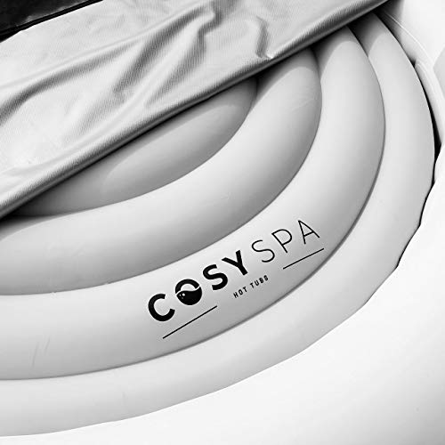 CosySpa Inflatable Hot Tub Cover - Energy Saving & Rain Protection (2-4 Person (1.25m D) - Grey)