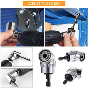 Flexible Drill Bit Extension and Universal Socket Wrench Tool Set, 105° Right Angle Drill Attachment, 1/4 3/8 1/2" Universal Socket Adapter Set, Screwdriver Bit Kit