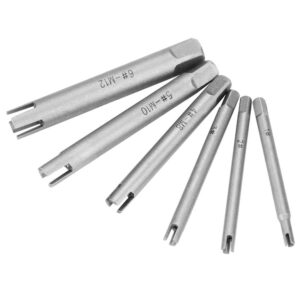 fafeicy stripped screw remover, tap extractor set, high speed steel steel broken head taps remover, stripped screw tap extractor set, for removing screws and bolts(six-piece set)
