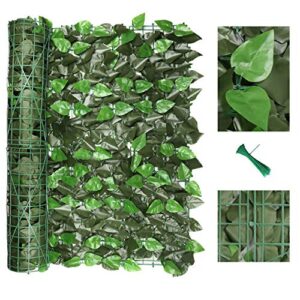 artificial ivy privacy fence screen, privacy wall, privacy screen, artificial faux ivy hedge leaf & vine privacy fence wall screen, outdoor decoration, garden, yard (120 x 40 inch, peach leaf)