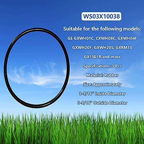 WS03X10038 Water Filter Housing O-Ring Gasket For GE GXWH01C, CXWH08C, GXWH04F, GXWH20F, GXWH20S, GXRM10 & GX1S01R (3/Pack)