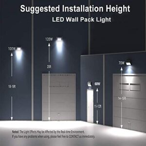 120W LED Wall Pack Light with Dusk-to-Dawn Photocell Sensor, 16800LM 5000K Daylight,Commercial and Industrial Outdoor Security Lights Waterproof IP65 for Front Door,Yard,Garage Lighting,UL Listed