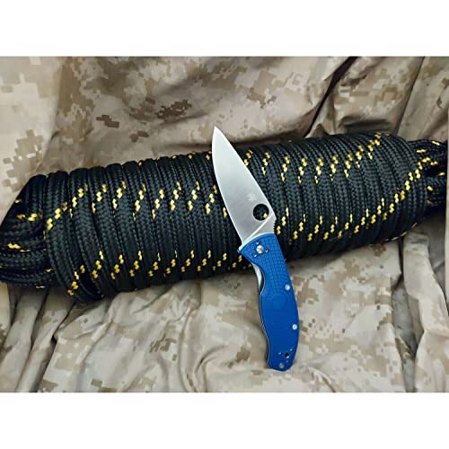 Spyderco Tenacious Lightweight Folding Utility Pocket Knife with 3.39" CPM S35VN Steel Blade and Blue FRN Handle - Everyday Carry - PlainEdge - C122PBL