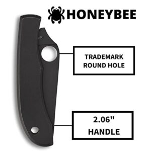 Spyderco Honeybee Black Non-Locking Knife with 1.67" 3CR Steel Blade and Durable Steel Handle - Plainedge - C137BKP