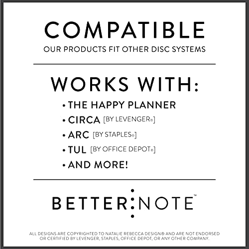 BetterNote Contact Address Refill Pages for Disc Notebooks, Fits TUL, Happy Planner, Levenger Circa, Staples ARC, Talia (Whimsy- 25 Sheets, 9-Disc, 7"x9.25")