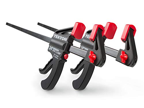 TEKTON 24 Inch Ratchet Bar Clamp / 30 Inch Spreader Set, 2-Piece | CLP51524, Red Metallic