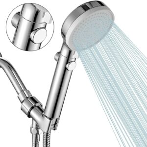 DOILIESE Shower Head with Handheld Shower Head with ON/Off Switch, 3-Modes High Pressure Shower Head with Hose,Chrome Finish