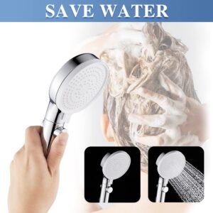 DOILIESE Shower Head with Handheld Shower Head with ON/Off Switch, 3-Modes High Pressure Shower Head with Hose,Chrome Finish