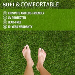 ZGR Artificial Grass Rug 4 FT x 6 FT Fake Faux Grass, Indoor Outdoor Patio Garden Lawn Landscape Synthetic Grass Mat, Realistic Turf, 4-Tone/Soft, with Drainage Holes & Rubber Backing/Many Sizes