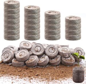gushu 100 pcs (30mm) peat pellets plant seed starter soil -seed starter kit for grow herbs, plant,flowers and vegetables
