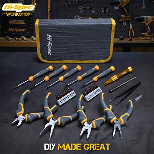 Hi-Spec 32pc Electronics Repair & Opening Tool Kit Set for Laptops, Phones, Devices, Computer & Gaming Accessories. Precision Small Screwdrivers with Pentalobe Bits for iPhones & MacBooks