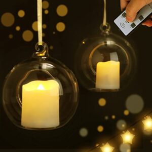 FREEPOWER Rechargeable Realistic Flameless Flickering Tea Light Candles Battery Operated, with Remote Control Cycling 24 Hours Timer, for Romantic Home, Christmas Decoration,Pack of 6.