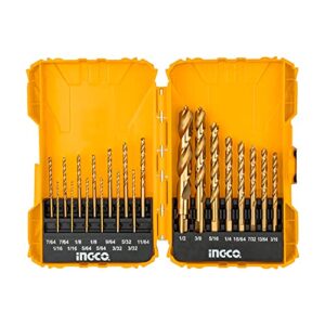 ingco 21 pcs drill bit set with pilot point for metal wood plastic drilling akdl52101