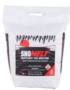 snomelt s020bg 20 lbs calcium chloride pellet bag