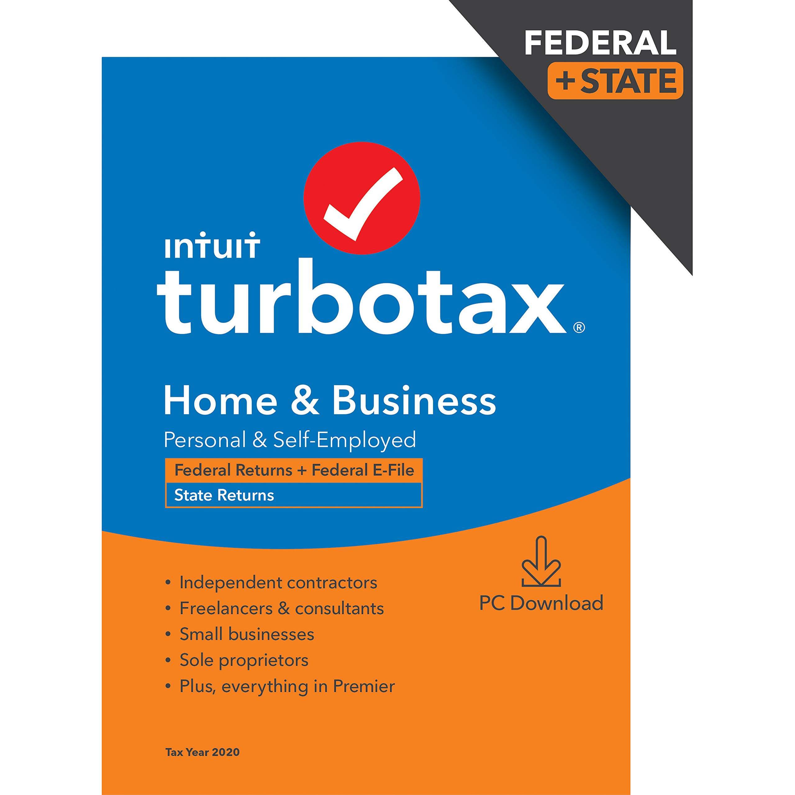 [Old Version] TurboTax Home & Business Desktop 2020 Tax Software, Federal and State Returns + Federal E-file [Amazon Exclusive] [PC Download]