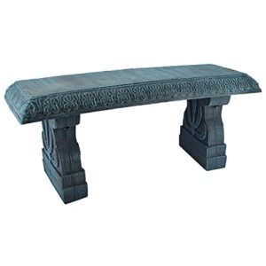 arcadia garden products be01 fiberclay garden, outdoor bench, patio seating for front porch park outside furniture decor, brushed teal