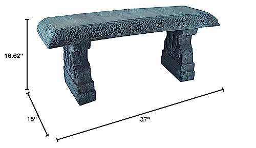 Arcadia Garden Products BE01 Fiberclay Garden, Outdoor Bench, Patio Seating for Front Porch Park Outside Furniture Decor, Brushed Teal