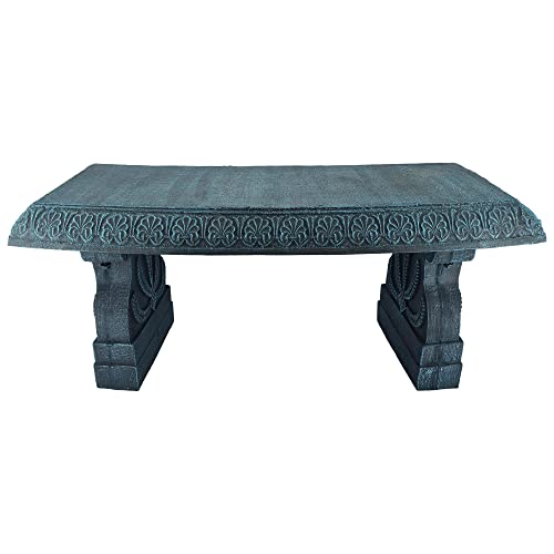 Arcadia Garden Products BE01 Fiberclay Garden, Outdoor Bench, Patio Seating for Front Porch Park Outside Furniture Decor, Brushed Teal