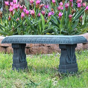 Arcadia Garden Products BE01 Fiberclay Garden, Outdoor Bench, Patio Seating for Front Porch Park Outside Furniture Decor, Brushed Teal