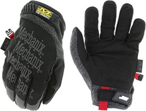mechanix wear: coldwork original winter work gloves with secure fit, equipped with 40g 3m thinsulate, wind + water resistant, touch capable winter gloves, for mild cold weather (black/gray, large)