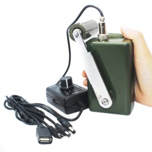 yengsen hand crank generator 30w 0-28v portable dynamo phone charger military for outdoor mobile phone computer charging with usb plug (green)