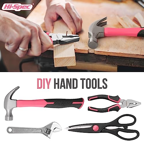 Hi-Spec 54pc Pink Home DIY Tool Kit Set for Women, Office & Garage. Complete Ladies Basic House Tool Box Set