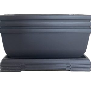 CZ Grain 3 Bonsai Tree Pots with Drip Tray. XL 11 inch pots with Drain Hole. Great Gift