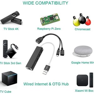 Bundle TV Stick 4K Cube Accessories - OTG Cable, USB Ethernet Adapter and Micro USB Charging Cord