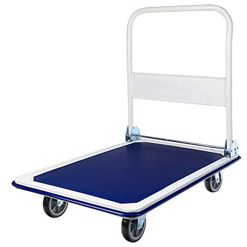 Portable Folding Handcart Multipurpose Trolleys Flatbed Trolley Portable Luggage Cart Handling Helper Foldable Trolley Silent Wheels Multi Function Folding Handcart