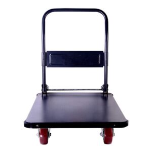 portable folding handcart flatbed trolley truck trailer small trailer heavy duty pure steel plate 6090 weight about 500kg large black multi function folding handcart