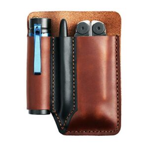 easyant leather men pocket organizer leather edc tool pouch sheath handmade multitool accessories