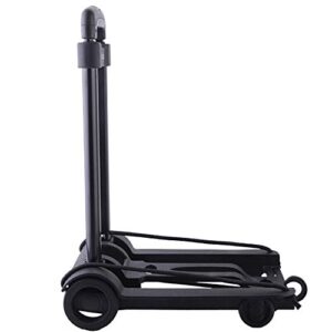 Teerwere Portable Folding Handcart Portable Folding Hand Truck Collapsible 360° Rotating Platform Cart Multi Function Folding Handcart (Color : Black, Size : 22X54CM)