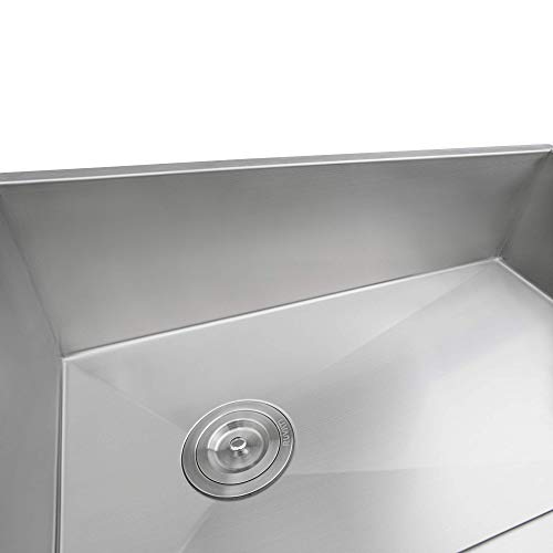 Ruvati 30-inch Slope Bottom Offset Drain Undermount Kitchen Sink Single Bowl - RVH7480