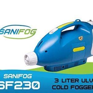 Sanifog Disinfectant Fogger Machine Cordless Handheld Electric Sprayer ULV Cold Fogger Machine Disinfecting for Hospitals Office Room School Restaurant Home 3L 24V 240W (Blue White)