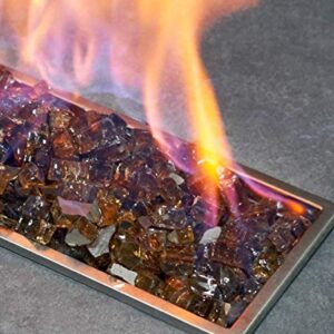 GASPRO 30 LB Fire Glass High Luster, 1/2inch Reflective Tempered Fire Glass in Cosmic Copper for Propane or Natural Gas Fire Pit or Fireplace