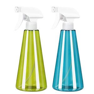 plant mister spray bottle, mist spray bottle for cleaning solution gardening trigger water empty sprayer 16oz refillable container,durable trigger sprayer w/mist and stream settings （2 pack）