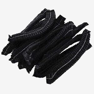 a+ design 100 pieces disposable non-woven clip caps mob caps hairnets head cover, 21", with 6 colors for you to choose. (black)