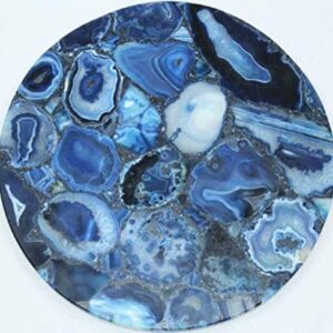 Blue Agate Stone Round Coffee Table Top, Blue Agate Stone Round Counter Top, Blue Agate Stone Round Centre Table Top, Blue Agate Stone Round Dining Table Top, Home Decor, Piece Of Conversation