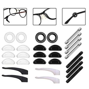 ilssli ear gripper holders for eyeglass nose pads silicone anti -slip glasses eyeglasses temple tips sleeve retainer extender for eye glasses sunglasses of adults and kids ,14 pairs
