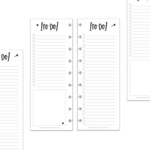 betternote skinny to do list refills for discbound notebooks, half sheet checklist, fits levenger circa, staples arc, tul, the happy planner, disc bound, talia (whimsy- 25 sheets, 9-disc, 7"x9.25")