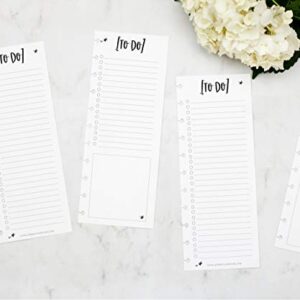 BetterNote Skinny To Do List Refills for Discbound Notebooks, Half Sheet Checklist, Fits Levenger Circa, Staples Arc, TUL, The Happy Planner, Disc Bound, Talia (Whimsy- 25 Sheets, 9-Disc, 7"x9.25")