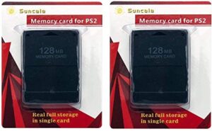 suncala 2 pack memory card for playstation 2, 128mb high speed memory card for sony ps2 ps2 memory card