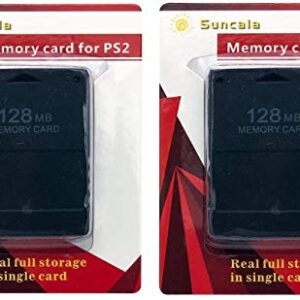 Suncala 2 Pack Memory Card for Playstation 2, 128MB High Speed Memory Card for Sony PS2 ps2 Memory Card