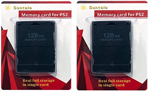 Suncala 2 Pack Memory Card for Playstation 2, 128MB High Speed Memory Card for Sony PS2 ps2 Memory Card